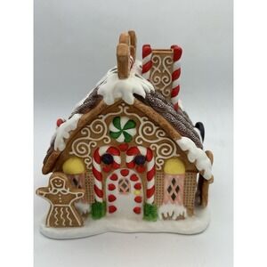 Party Lite Gingerbread Tea light House P-7304 In Original Box No Chips/Cracks